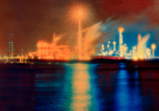Photograph of oil refineries along Mississippi River by AnnieLaurie Erickson